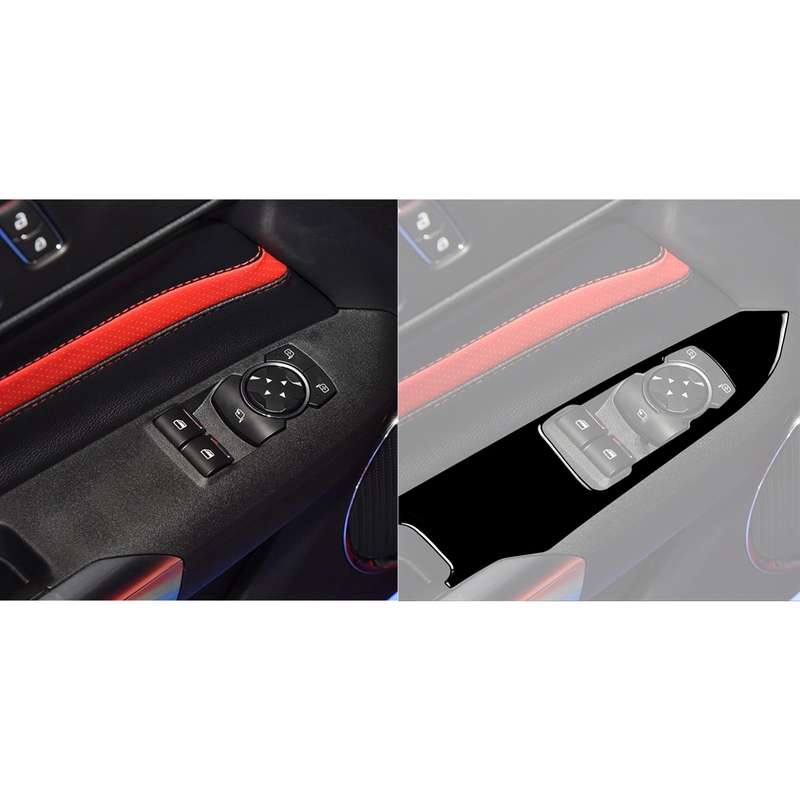 For Ford Mustang 2015-2020 Car Window Lift Decorative Sticker, Left Drive (Black)