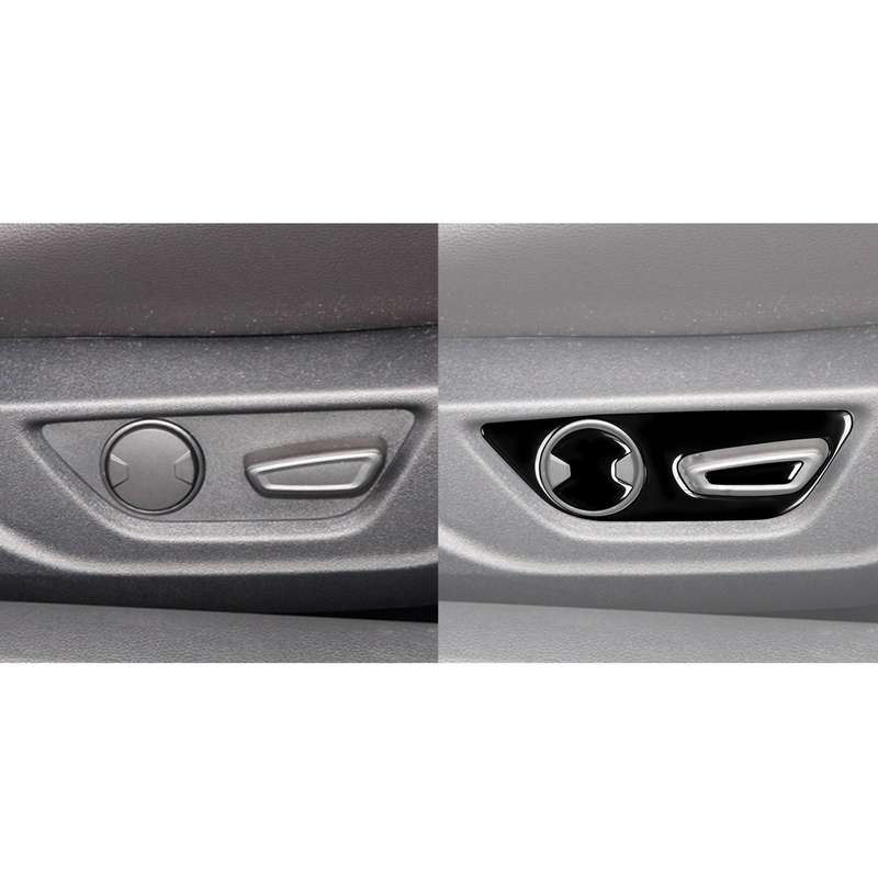 For Ford Mustang 2015-2020 Car Seat Adjustment Button Decorative Sticker, Right Drive (Black)