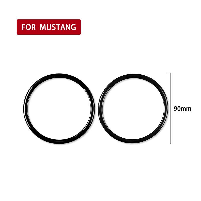 For Ford Mustang 2015-2020 Car Horn Ring Decorative Sticker, Left and Right Drive Universal(Black)