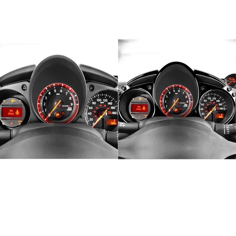 For Nissan 370Z Z34 2009- 5 in 1 Car Speed Dashboard Decorative Sticker, Left and Right Drive Univer