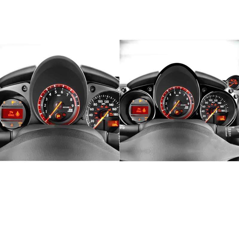 For Nissan 370Z Z34 2009- Car Dashboard Panel Decorative Sticker, Left and Right Drive Universal (Bl