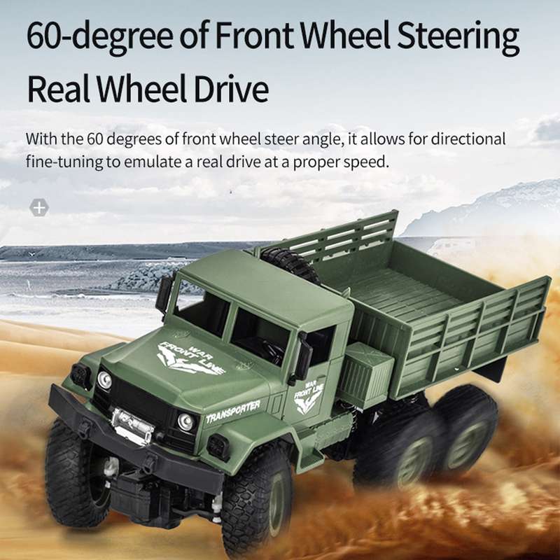 JJR/C 1:18 2.4Ghz 4 Channel Remote Control Dongfeng 7 Six-wheeled Armor Truck Vehicle Toy(Green)