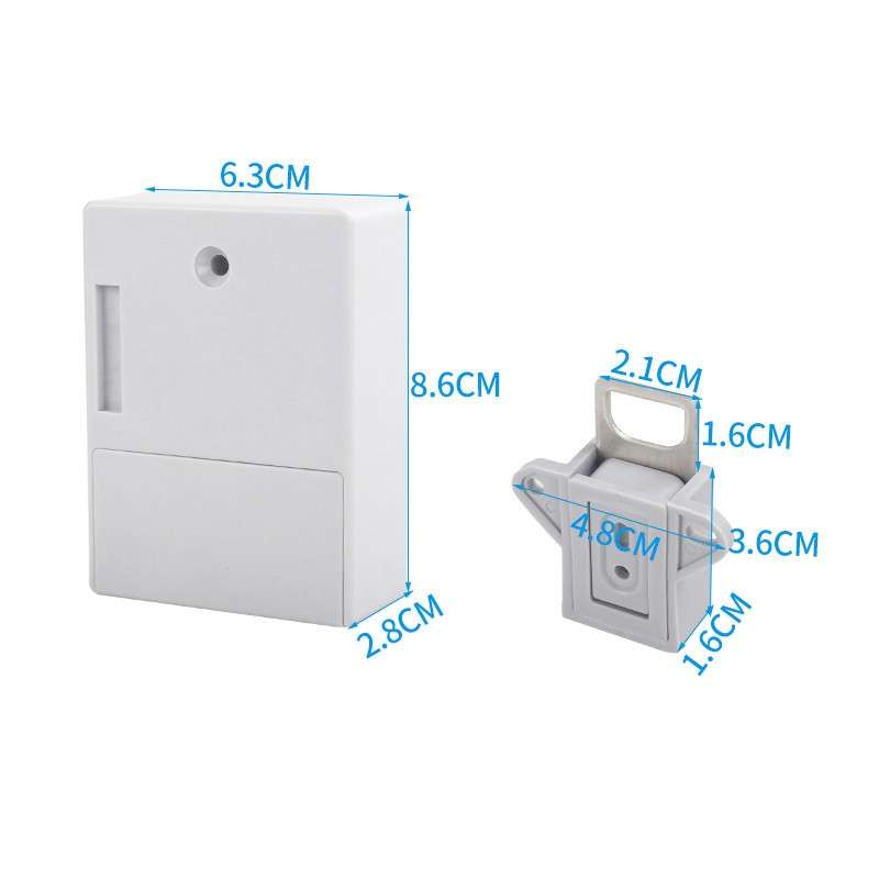 T3 ABS Magnetic Card Induction Lock Invisible Bilateral Open Cabinet Door Lock (White)