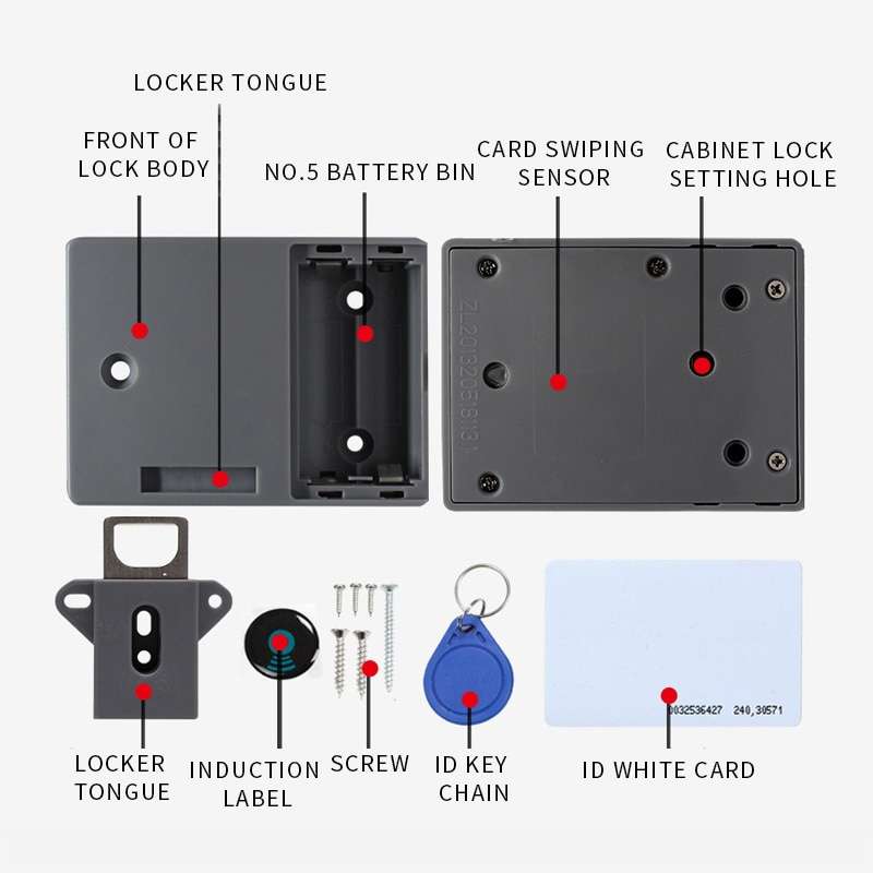 T3 ABS Magnetic Card Induction Lock Invisible Bilateral Open Cabinet Door Lock (White)