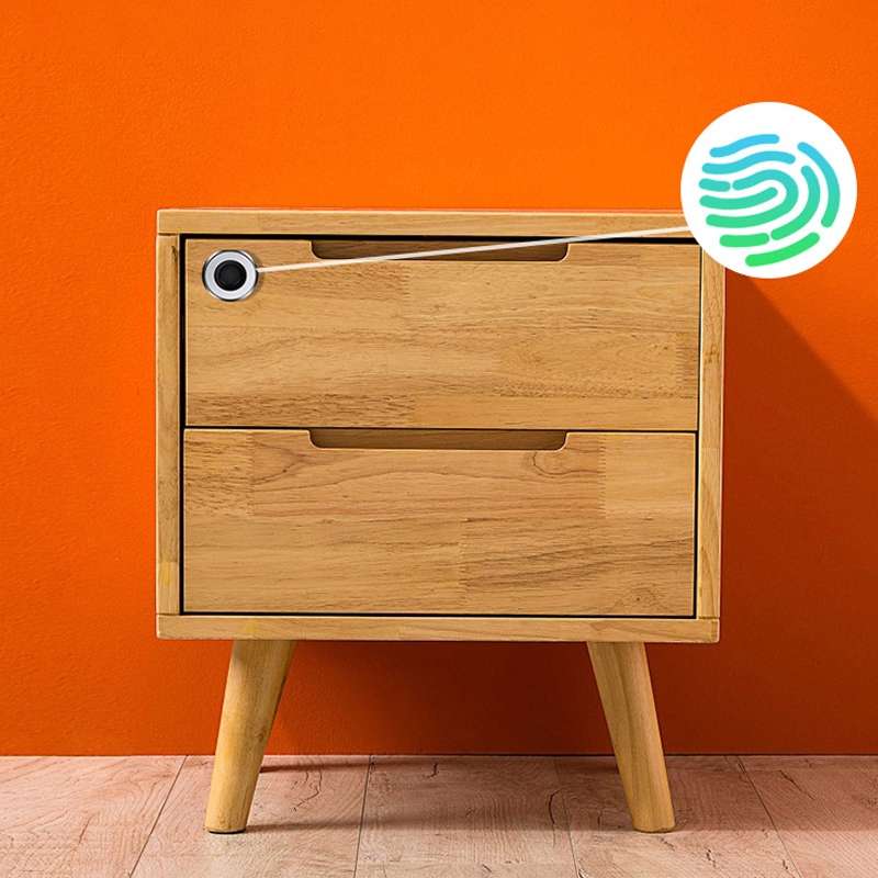 T23F Micro USB Charging Zinc Alloy Smart Triple Linkage Open Fingerprint Drawer Lock File Cabinet Lo