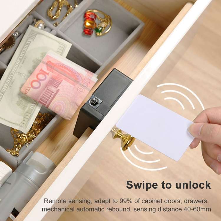 T8+ Non-opening Drawer Lock APP + IC Card Invisible Universal Cabinet Lock