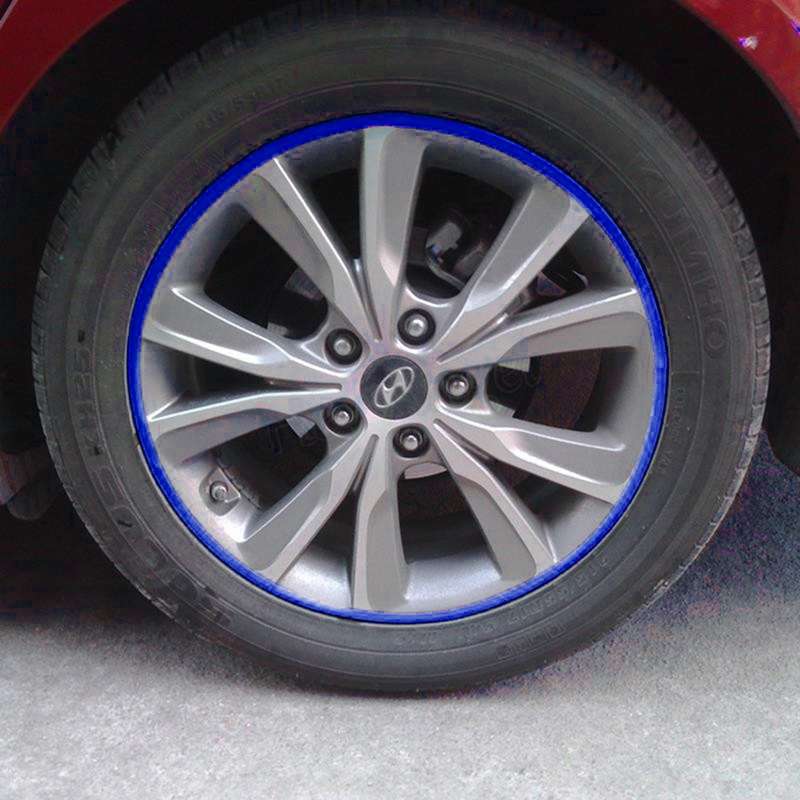 Color 17 inch Wheel Hub Reflective Sticker for Luxury Car(Blue)