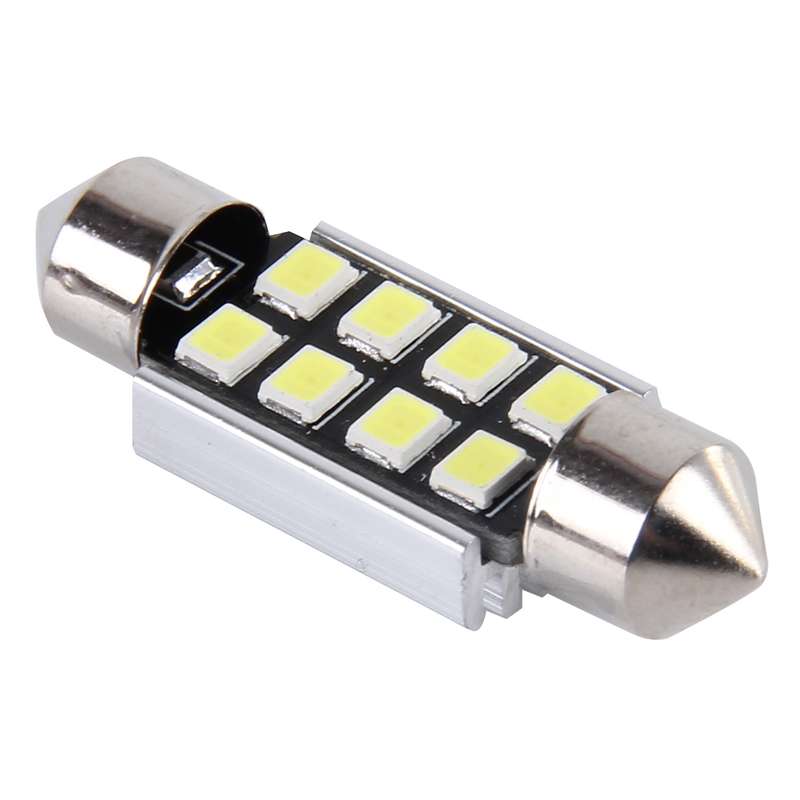 2 PCS 41mm Festoon 3W 300LM White Light 8 LED 3528 SMD Canbus Error-Free Car Reading Lamps, DC 12