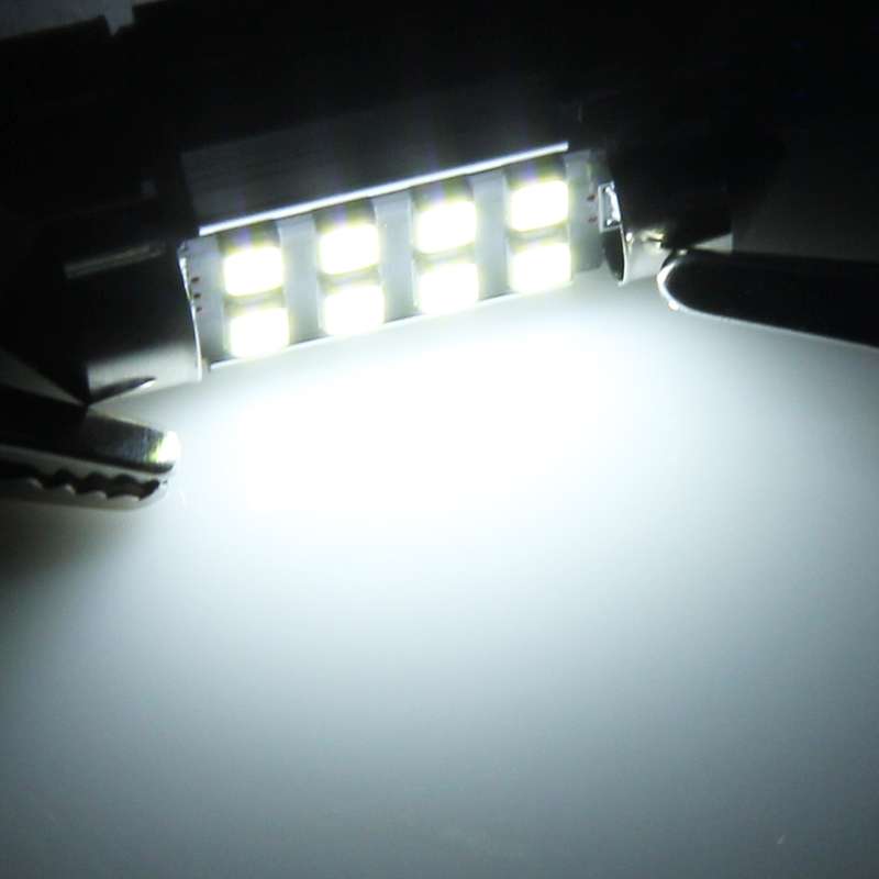 2 PCS 41mm Festoon 3W 300LM White Light 8 LED 3528 SMD Canbus Error-Free Car Reading Lamps, DC 12