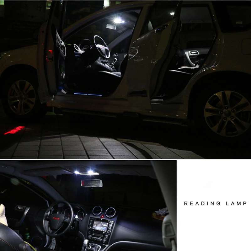 2 PCS 41mm Festoon 3W 300LM White Light 8 LED 3528 SMD Canbus Error-Free Car Reading Lamps, DC 12