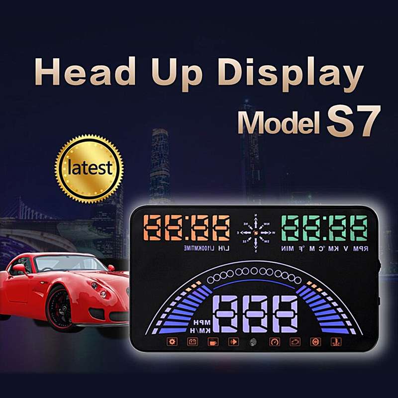 S7 5.8 inch Car GPS HUD / OBD2 Vehicle-mounted Gator Automotive Head Up Display Security System with