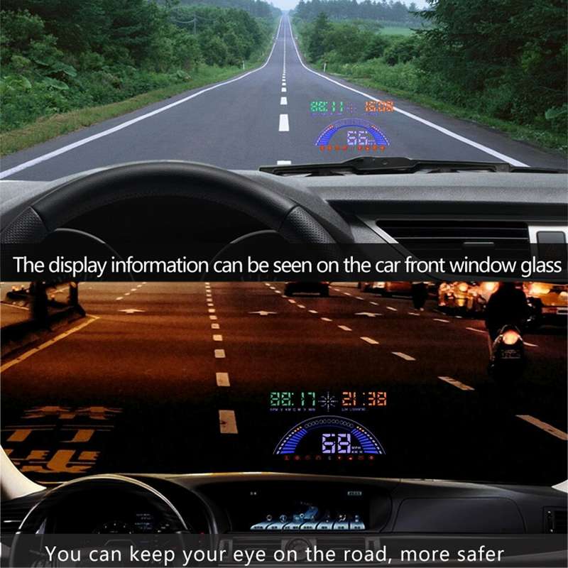 S7 5.8 inch Car GPS HUD / OBD2 Vehicle-mounted Gator Automotive Head Up Display Security System with