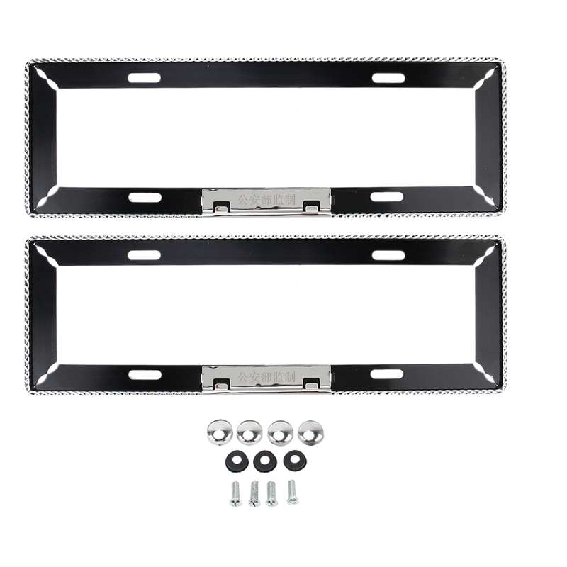 2 PCS Car License Plate Frames Car Styling License Plate Frame Aluminum Alloy Universal License Plat