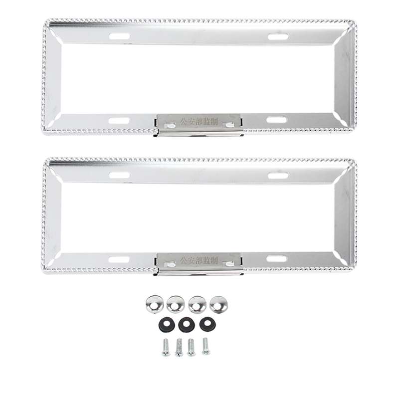 2 PCS Car License Plate Frames Car Styling License Plate Frame Aluminum Alloy Universal License Plat