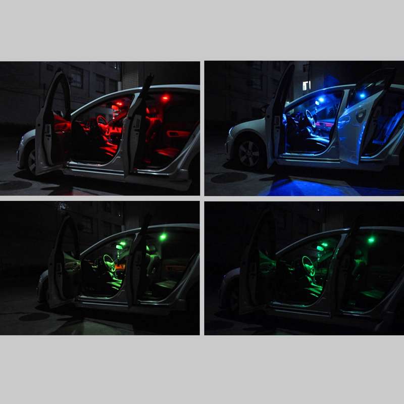 2 PCS Colorful 41MM T10 + Bicuspid Port Remote Control Car Dome Lamp LED Reading Light with 24 LED L