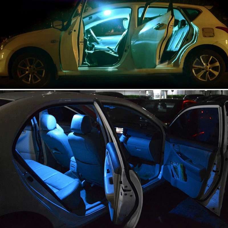 2 PCS Colorful 39MM T10 Port Remote Control Car Dome Lamp LED Reading Light with 12 LED Lights
