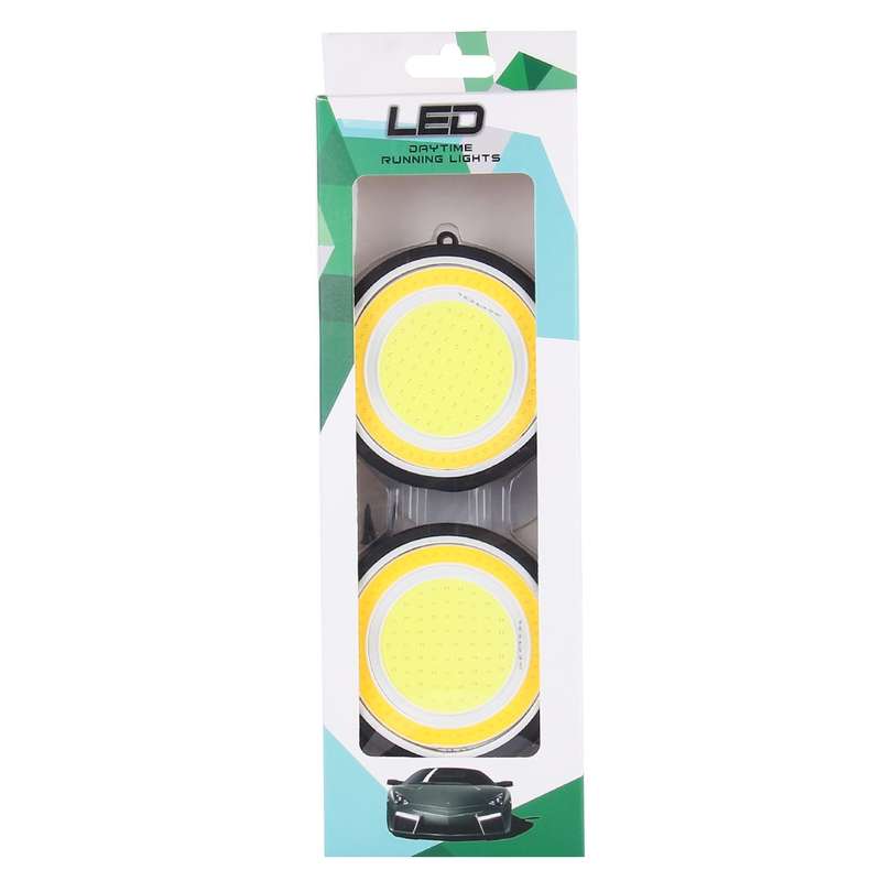 2 PCS DC 12V 10W 6000K Circular Car DRL Daytime Running Lights Lamp(White Light + Ice Blue Light)
