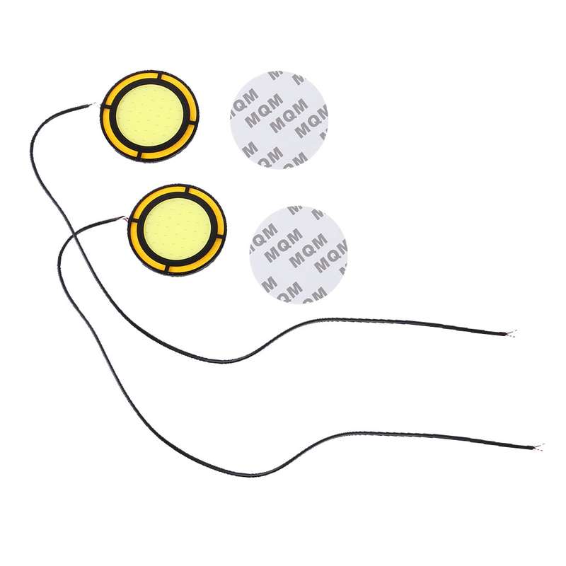 2 PCS DC 12V 10W 6000K Circular Car DRL Daytime Running Lights Lamp(White Light + Yellow Light)