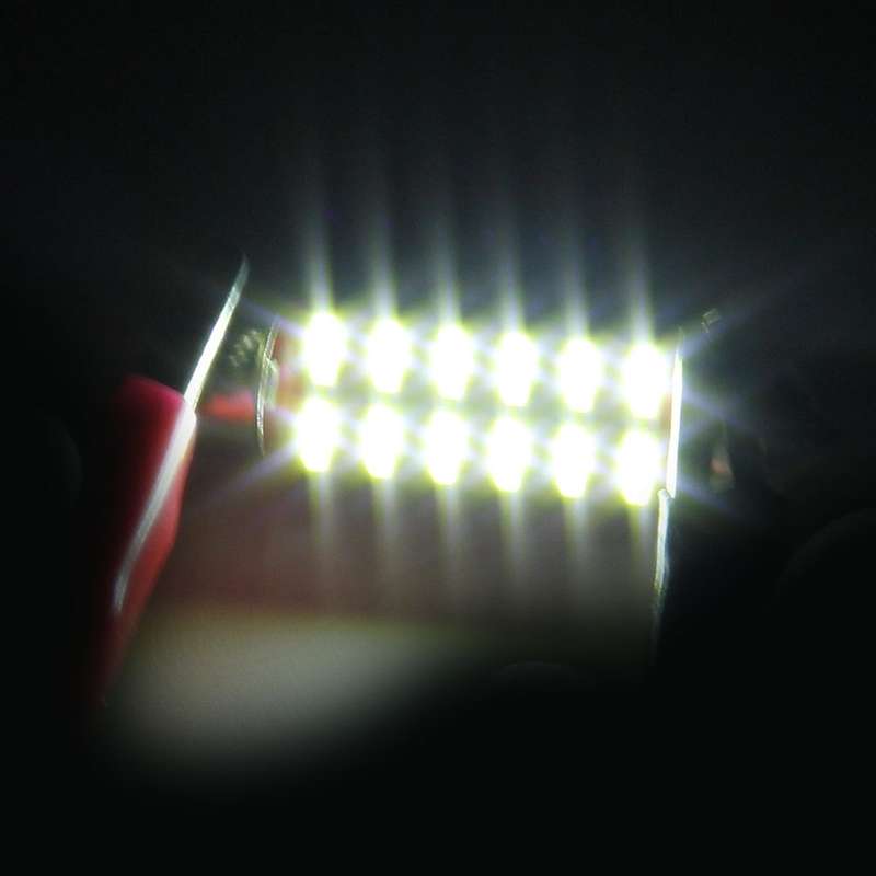 2 PCS DC 12V 2W 41MM 4014 Bicuspid Port No Decoding Car Dome Lamp LED Reading Light with 10 LED Ligh