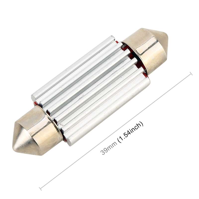 2 PCS DC 12V 2W 39MM 4014 Bicuspid Port No Decoding Car Dome Lamp LED Reading Light with 10 LED Ligh