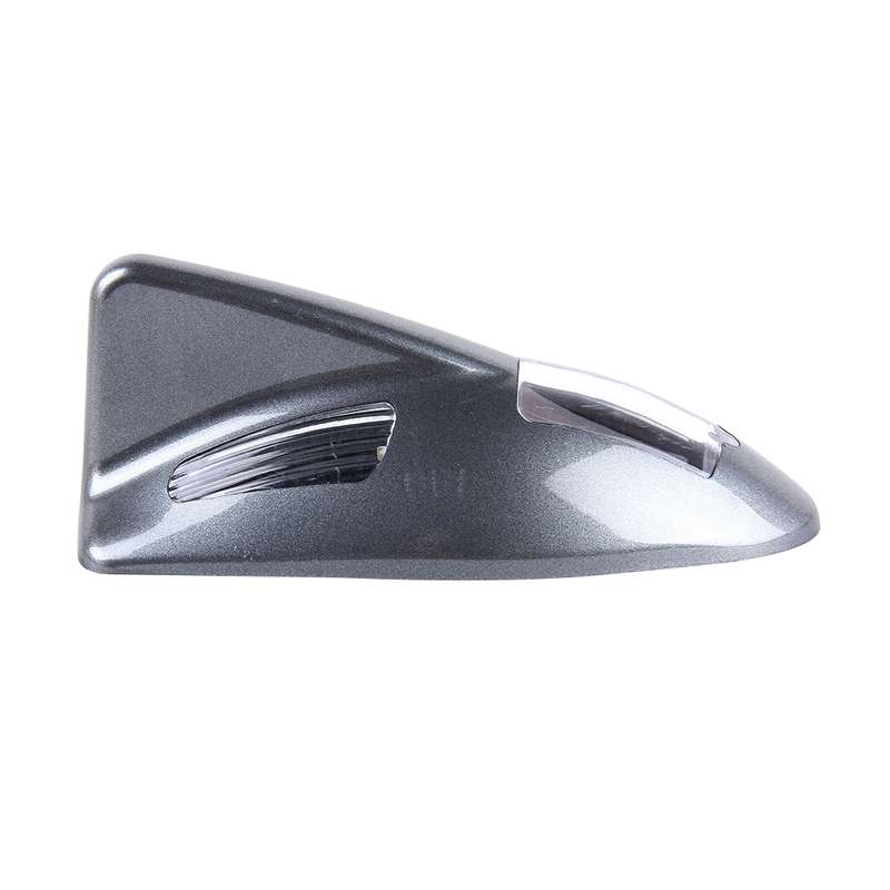 Solar Colorful Light Anti Collision Shark Fin Car Taillight LED Flash Warning Light Caution Light(Gr