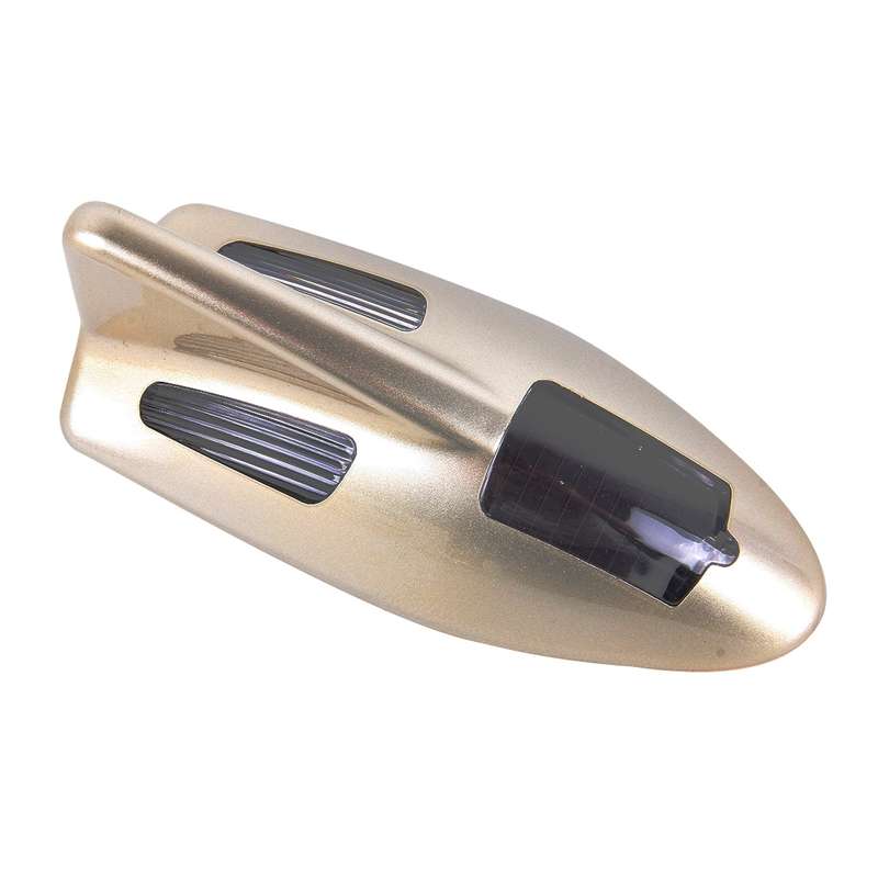 Solar Colorful Light Anti Collision Shark Fin Car Taillight LED Flash Warning Light Caution Light(Gr