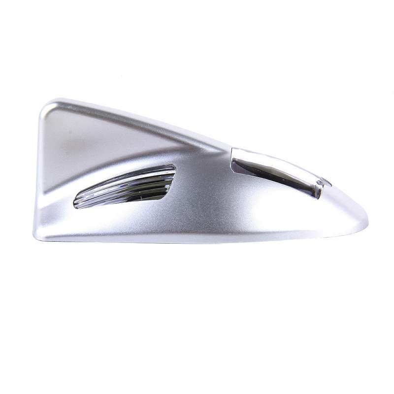 Solar Colorful Light Anti Collision Shark Fin Car Taillight LED Flash Warning Light Caution Light(Gr
