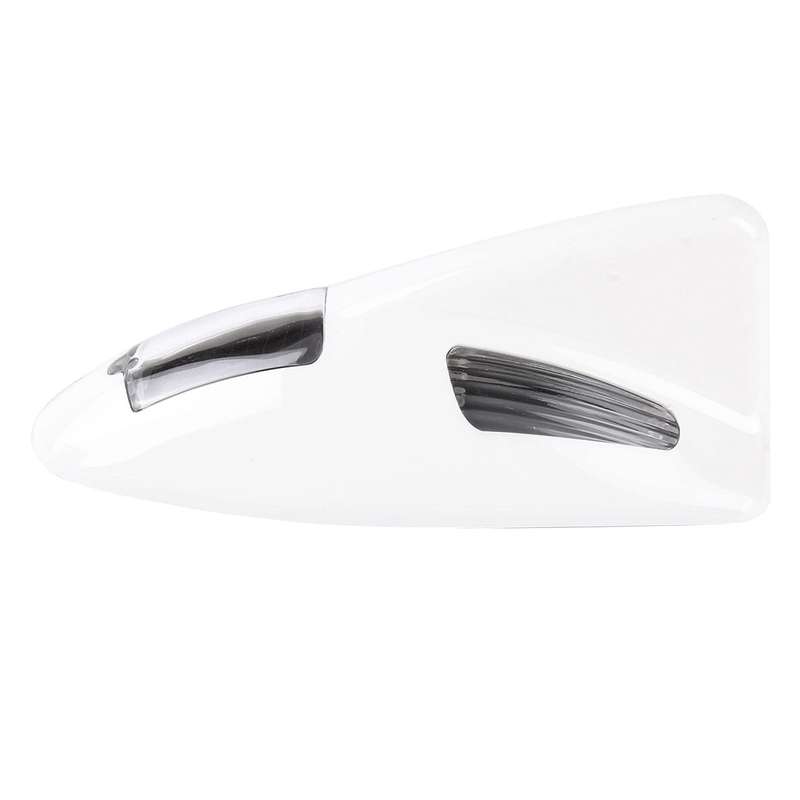 Solar Colorful Light Anti Collision Shark Fin Car Taillight LED Flash Warning Light Caution Light(Wh