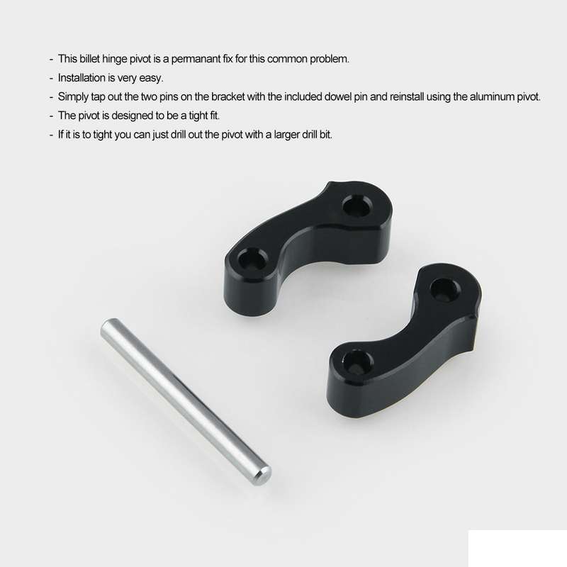 OT243 2 PCS Aluminum Alloy Window Latch Hinge Pivot for 95-04 Tacoma 00-06 Tundra Rear Quarter BL