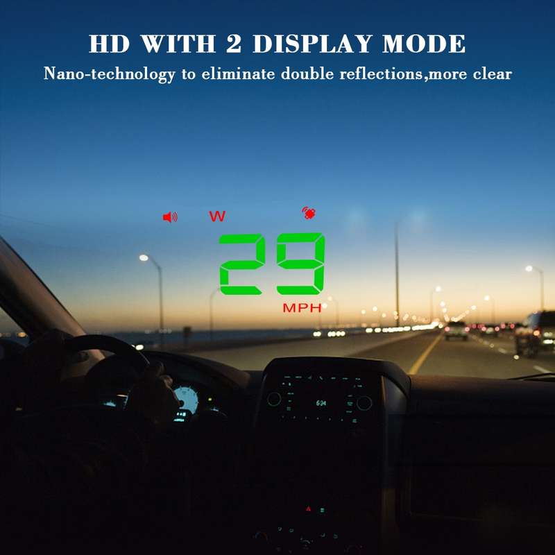 Geyiren A5 HUD 3.5 inch Car Head Up Display with GPS System, Two Mode Display, Light Sensors, KM/h M