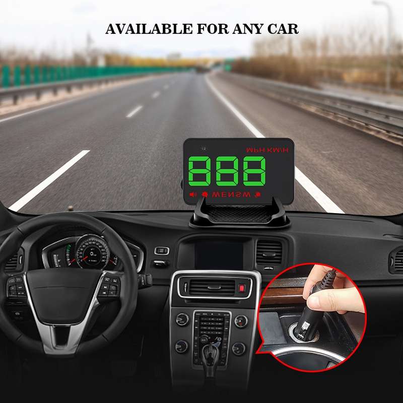Geyiren A5 HUD 3.5 inch Car Head Up Display with GPS System, Two Mode Display, Light Sensors, KM/h M