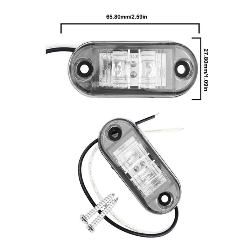 10 PCS Car Truck Trailer Piranha LED Side Marker Indicator Lights Bulb Lamp, Light Color: Yellow