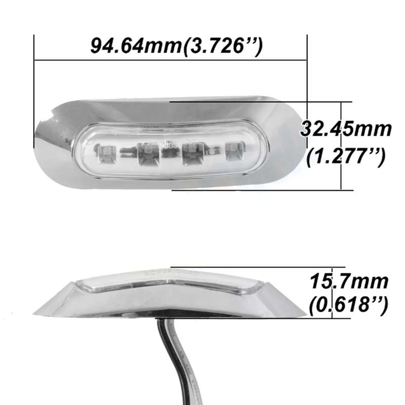 10 PCS DC 10-30V Car Truck Trailer Piranha 3-LED Side Marker Indicator Lights Bulb Lamp, Light Color