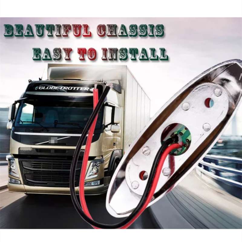 10 PCS DC 10-30V Car Truck Trailer Piranha 3-LED Side Marker Indicator Lights Bulb Lamp, Light Color
