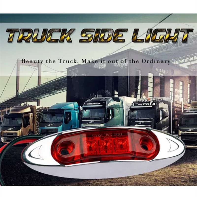 10 PCS DC 10-30V Car Truck Trailer Piranha 3-LED Side Marker Indicator Lights Bulb Lamp, Light Color
