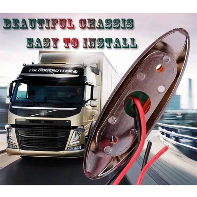 10 PCS DC 10-30V Car Truck Trailer Piranha 3-LED Side Marker Indicator Lights Bulb Lamp, Light Color
