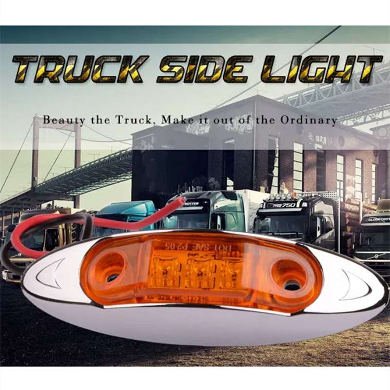 10 PCS DC 10-30V Car Truck Trailer Piranha 3-LED Side Marker Indicator Lights Bulb Lamp, Light Color
