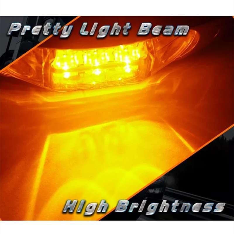 10 PCS DC 10-30V Car Truck Trailer Piranha 3-LED Side Marker Indicator Lights Bulb Lamp, Light Color