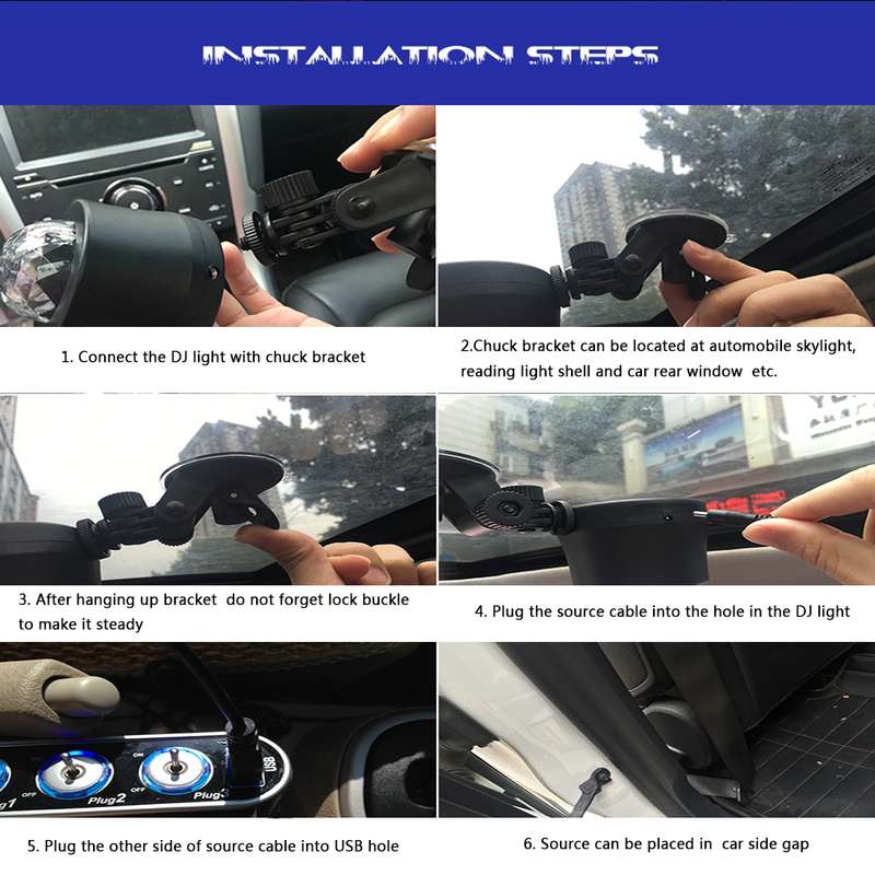 5V 6W Colorful Car Decoration DJ Light Sound Activated Strobe Effect Atmosphere Light Star Music Lig