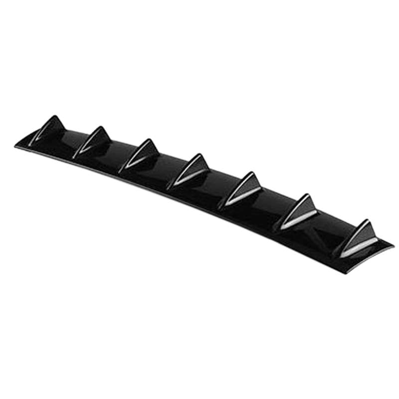 Universal Car Rear Bumper Lip Diffuser 7 Shark Fin Style Black ABS, Size: 85.0x18.0x5.0cm