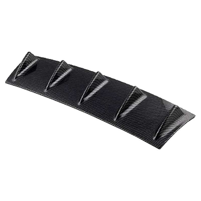 Universal Car Rear Bumper Lip Diffuser 5 Shark Fin Style Carbon Fiber ABS, Size: 60.0x18.0x5.0cm