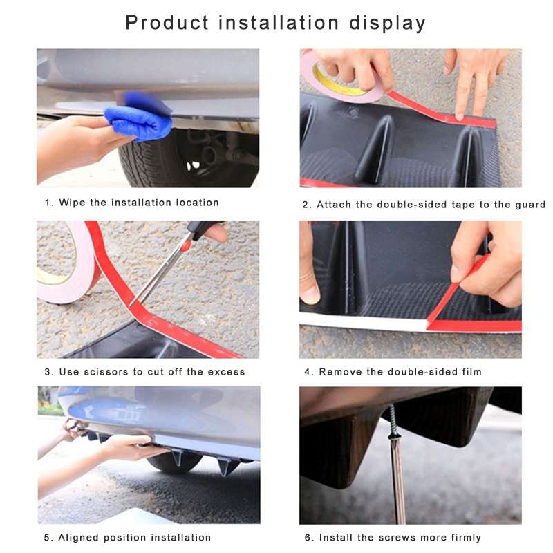 Universal Car Rear Bumper Lip Diffuser 5 Shark Fin Style Carbon Fiber ABS, Size: 60.0x18.0x5.0cm