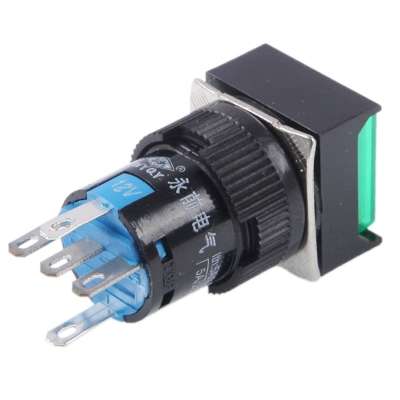 Car DIY Square Button Push Switch with LED Indicator, DC 24V(Red)