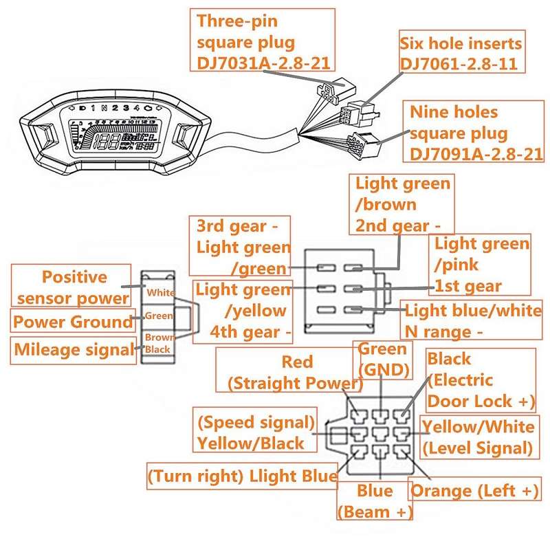 B2912 Motorcycle Modified Instrument Panel 12V LCD Display Odometer Mileage 2-4 Cylinder Speedometer