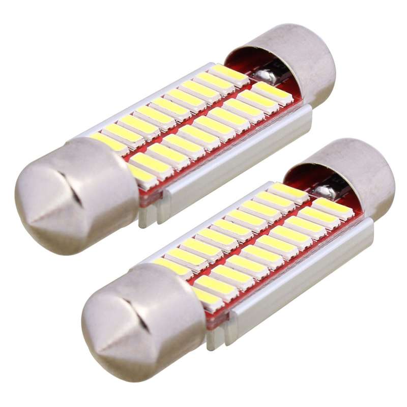 2 PCS Festoon 39mm 2W 200LM White Light 20 LED SMD 4014 Error Free License Plate Lights Car Light Bu