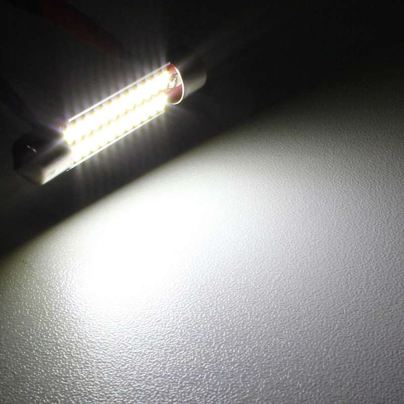 2 PCS 41mm 2W 240LM White Light 24 LED SMD 4014 Error Free License Plate Lights Car Light Bulb
