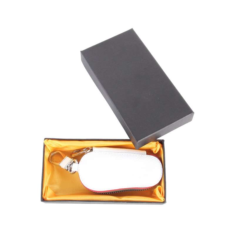 Universal Leather Crocodile Texture Waist Hanging Zipper Wallets Key Holder Bag (No Include Key)(Whi