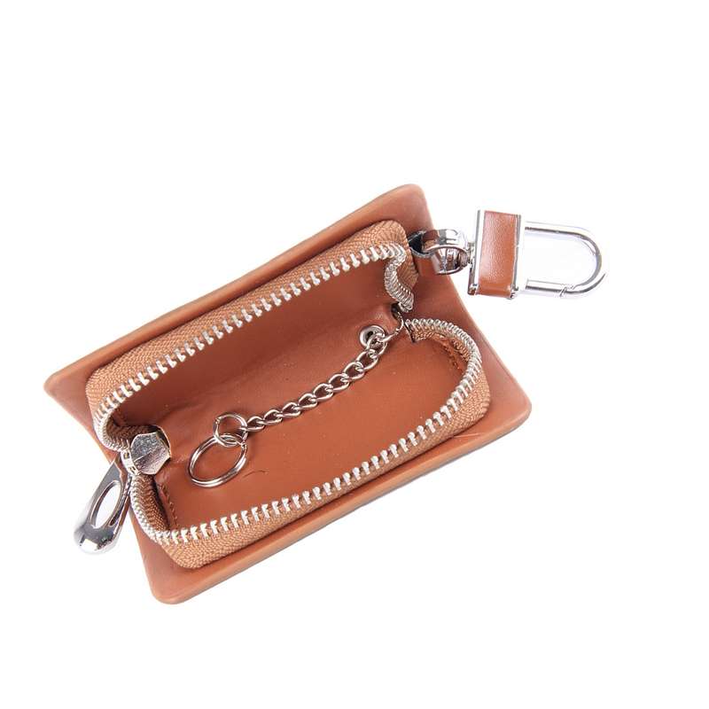 Universal Leather Flash Powder Texture Waist Hanging Zipper Wallets Key Holder Bag (No Include Key)(