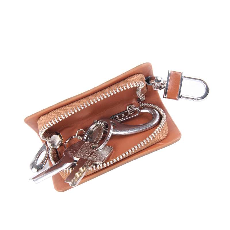 Universal Leather Flash Powder Texture Waist Hanging Zipper Wallets Key Holder Bag (No Include Key)(