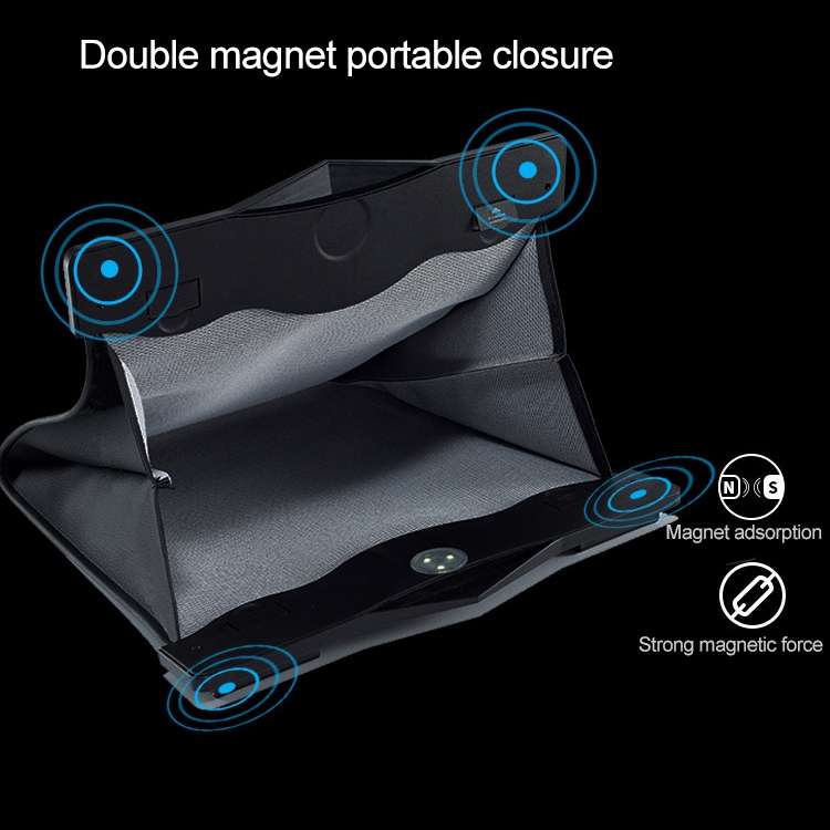 Car Multifunctional LED Design Hanging Folding Garbage Bin Storage Box (Black)